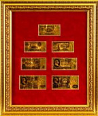 Картина на сусальном золоте «Блок купюр СССР»