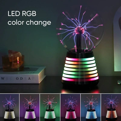 Плазменный шар Тесла Amperia Stripe 15 см RGB / Audio