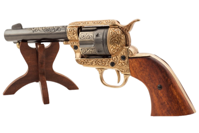 Макет. Револьвер Кольт CAL.45 PEACEMAKER 4,75" ("Миротворец") (США, 1873 г.), латунь, накладки на рукояти из дерева