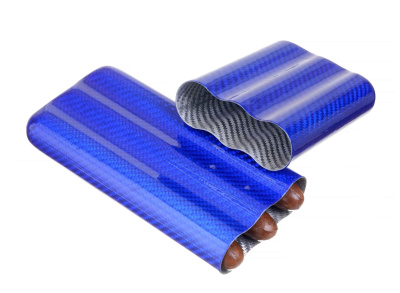 Чехол Lubinski на 3 сигары, синий карбон