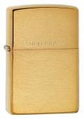 Зажигалка ZIPPO с покрытием Brushed Brass, латунь/сталь, золотистая, матовая, 38x13x57 мм