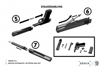 Макет. Пистолет Colt M1911A1 .45 (США, 1911 г.), разборный, арт.6312