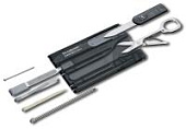 Швейцарская карточка VICTORINOX SwissCard Classic, 10 функций, полупрозрачная чёрная