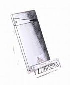 Зажигалка Lubinski «Флоренция», плоская, турбо, серебристая в рубчик, WB503-2