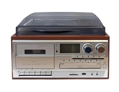 Виниловый проигрыватель FM-радио, CD / MP3, магнитофон, USB / micro-SD, Bt, SW-808