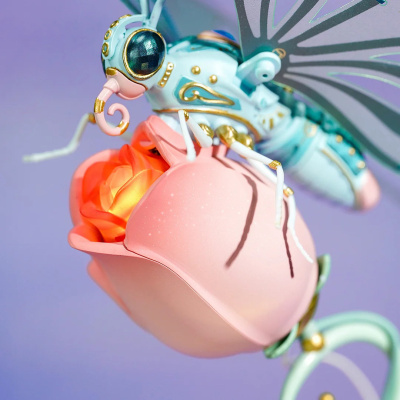 Конструктор механический 3D DIY Розовая бабочка Robotime Butterfly Pink