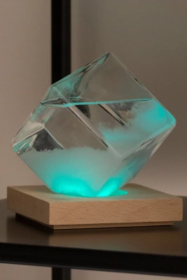 Штормгласс  Куб XL с RGB подсветкой и пультом ДУ (14 см)