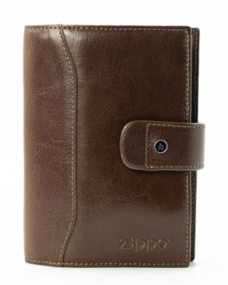 Портмоне с чехлом для телефона Zippo коричневое