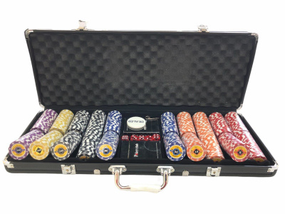 Набор для покера Crown на 500 фишек в черном кейсе