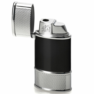 Зажигалка Colibri Virtuoso Black Lacquer & Silver Hobnail