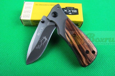 Нож Buck, складной, ручка дерево, коричневый, K112d HOT