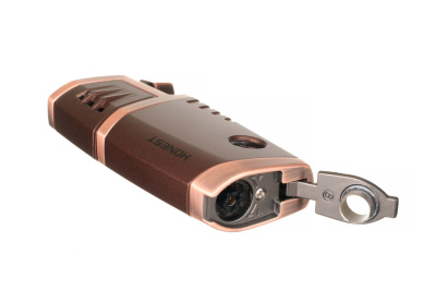 Зажигалка сигарная Honest, двойное пламя, с пробойником, бронза