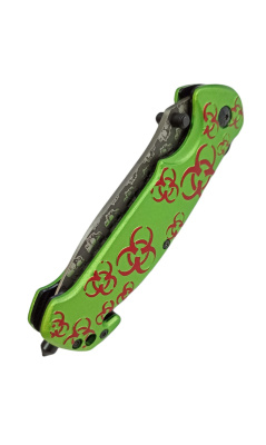 Нож Z-Hunter Spring складной, зеленый Biohazard, ZB-052GNR