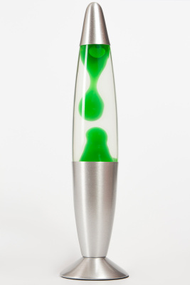 Лава-лампа 35см Зелёная/Прозрачная (Воск)