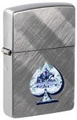 Зажигалка ZIPPO Gleaming Spade Design с покрытием Diagonal Weave, латунь/сталь, серебристая, матовая, 38x13x57 мм (без бензина) Зажигалка ZIPPO Gleaming Spade Design с покрытием Diagonal Weave, латунь/сталь, серебристая, матовая, 38x13x57 мм (без бензина)