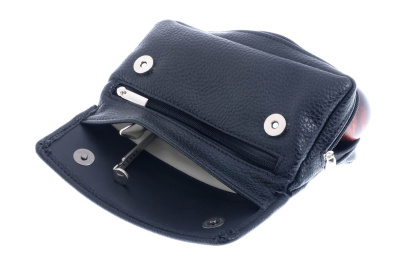 Сумка P&A для 1 трубки и табака, экокожа, черная