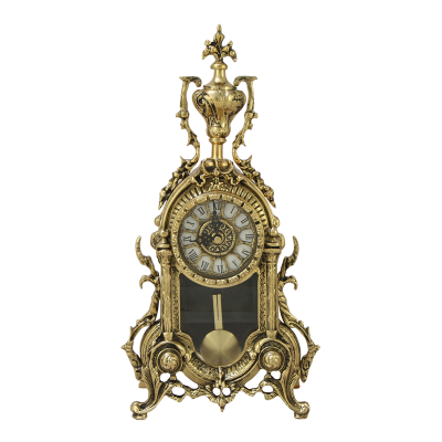 Каминные часы с маятником и канделябрами "Библо", золото