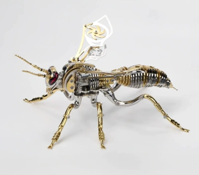 Механический конструктор DIY Cyberpunk из нержавеющей стали "Оса" - Silver Gold