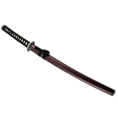 Вакидзаси, короткий японский меч, бордовые ножны