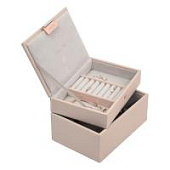 LC Designs 73897 Маленький двухэтажный бокс для хранения украшений и бижутерии в мягком розовом цвете