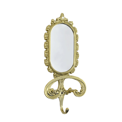 Вешалка-зеркало для одежды настенная "Букет", золото