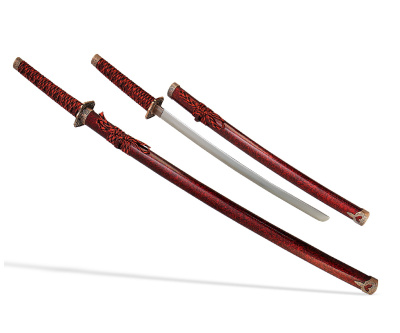 Набор самурайских мечей, 2 шт. Ножны бордовый мрамор 