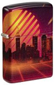 Зажигалка ZIPPO Cyber City с покрытием 540 Matte, латунь/сталь, оранжевая 38x13x57 мм