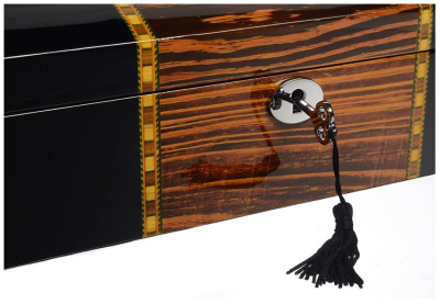 Шкатулка LuxeWood для хранения 7-ми часов арт.LW807-7-9, черная с коричневым
