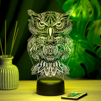 3D ночник Суровая сова