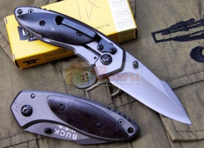 Нож Buck Outdoor Titanium, складной, ручка дерево, черный, K162