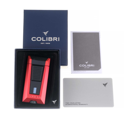 Зажигалка сигарная Colibri Stealth (тройное пламя), красный металлик