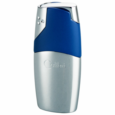 Зажигалка Colibri Rio Polished Silver & Matte Blue