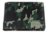 Портмоне ZIPPO, зелёно-чёрный камуфляж, натуральная кожа, 11,2?2?8,2 см