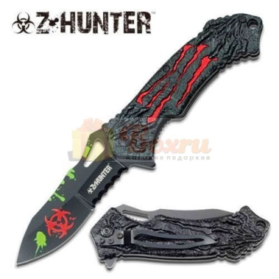 Нож Z-Hunter Spring складной, красный Biohazard, ZB-040RD 