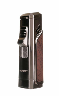 Зажигалка сигарная Honest, тройное пламя, с пробойником, черная