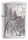 Зажигалка ZIPPO Classic с покрытием Brushed Chrome, латунь/сталь, серебристая, матовая, 38x13x57 мм