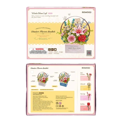 Деревянный конструктор Корзина Цветов Robotime Wooden Flower Basket Деревянный конструктор Корзина Цветов Robotime Wooden Flower Basket