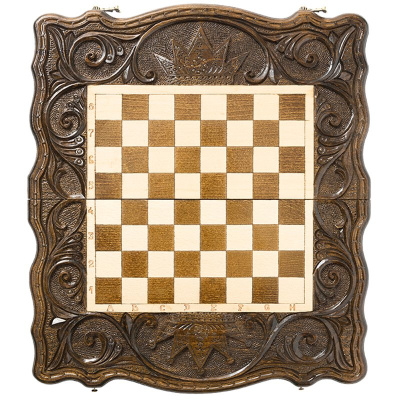 Шахматы + нарды резные "Корона"  40