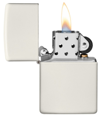Зажигалка ZIPPO Classic 49193 с покрытием Glow In The Dark, латунь/сталь, белая, матовая, 38x13x57 мм