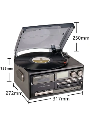 Виниловый проигрыватель LoopTone ДИСКО, Bt / CD / кассета / FM / АМ / USB, TR-18CD-BB