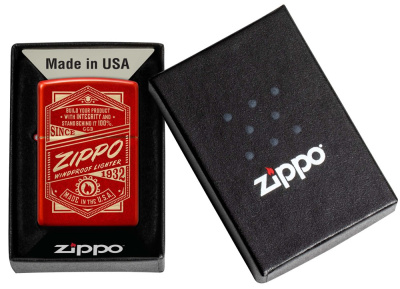 Зажигалка ZIPPO Classic с покрытием Metallic Red, латунь/сталь, красная, 38x13x57 мм Зажигалка ZIPPO Classic с покрытием Metallic Red, латунь/сталь, красная, 38x13x57 мм