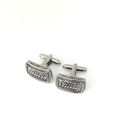 Запонки Cufflinks Inc. Прямойгольник плетенка. Антик CF51