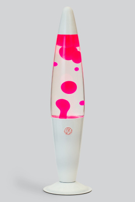 Лава-лампа 41см White Розовая/Прозрачная