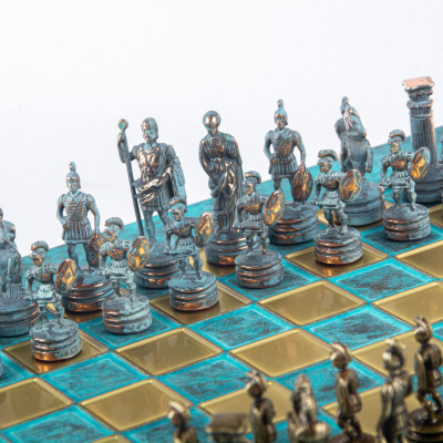 Шахматный набор "Греко-Романский Период" (28х28 см), доска патиновая