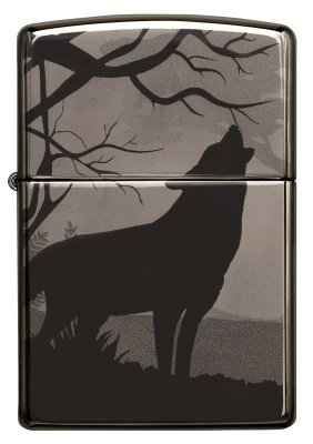 Зажигалка ZIPPO Classic с покрытием Black Ice®, латунь/сталь, чёрная, глянцевая, 38x13x57 мм