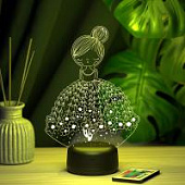 3D ночник Девочка в цветочном платье (балерина)