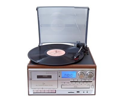 Виниловый проигрыватель FM-радио, CD / MP3, магнитофон, USB / micro-SD, Bt, SW-808