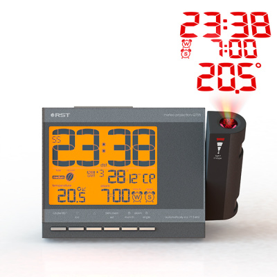 Проекционные часы-будильник и метеостанция RST Цвет: графит. арт.32755