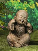 Фигура садовая Маленький Будда "Ничего не слышу"
