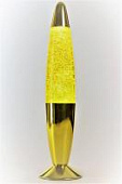 Лава-лампа 35см Жёлтая/Блёстки мелкие (Глиттер) Хром